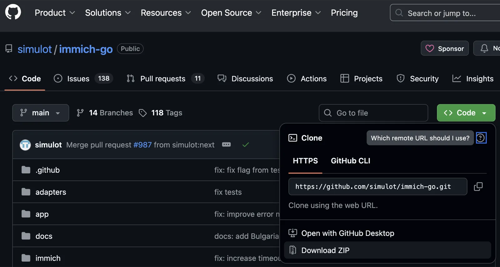 immich-goのリポジトリ